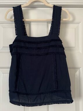 JCrew Linen Top, Navy, size 6